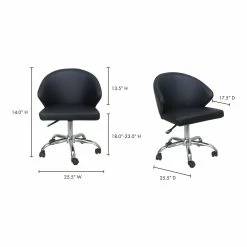 Moe's Home Collection Chairs Albus Swivel Office Chair Black