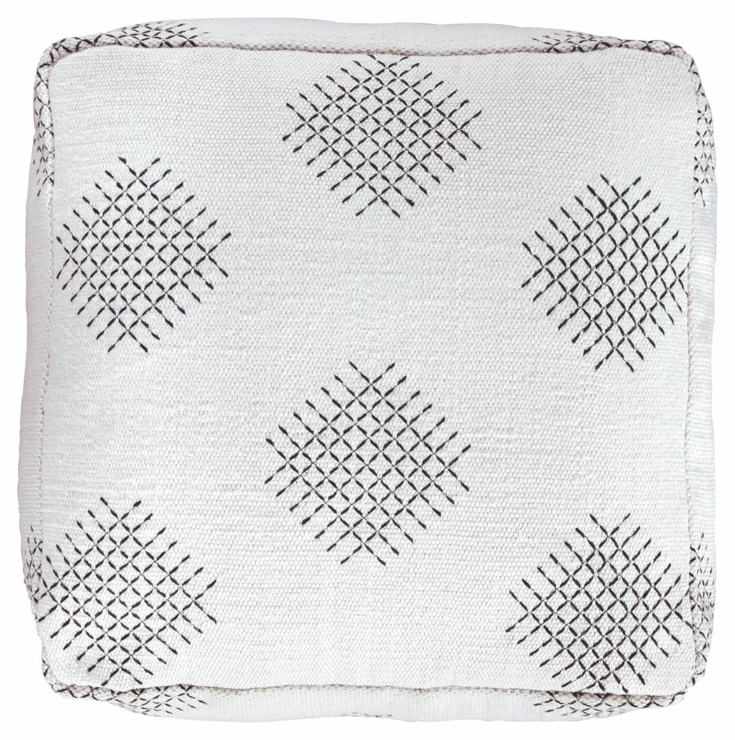 Hot Sale ⌛ Ashley Furniture Accessories Mabyn - Ivory/black - Pouf 😍 4 Ashley Furniture Accessories Mabyn - Ivory/black - Pouf