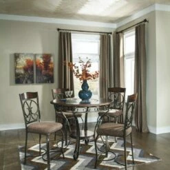 Signature Design By Ashley® Glambrey - Dark Brown - 5 Pc. - Counter Table, 4 Barstools Dining Room Sets