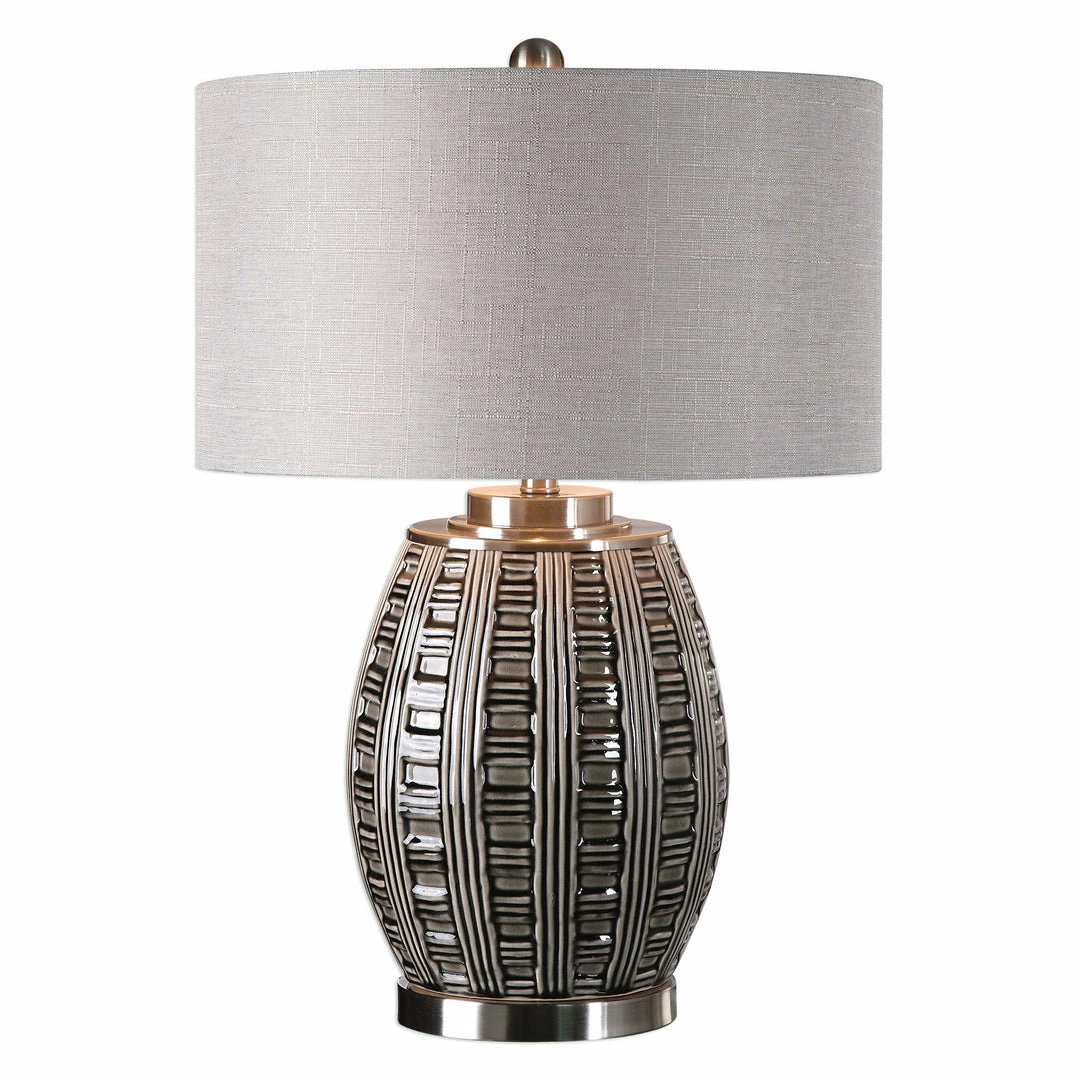 New ❤️ Accessories Uttermost Aura Ash Black Glaze Lamp 🔔 3 Accessories Uttermost Aura Ash Black Glaze Lamp