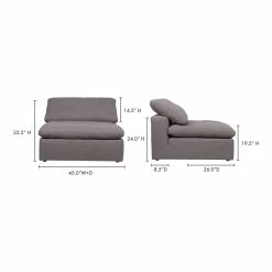 Flash Sale 😀 Moe's Home Collection Sectional Pieces Clay Slipper Chair Livesmart Fabric Light Grey 🥰 14 Moe's Home Collection Sectional Pieces Clay Slipper Chair Livesmart Fabric Light Grey