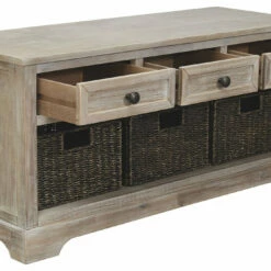 Ashley Furniture Benches Oslember - Light Brown - Storage Bench