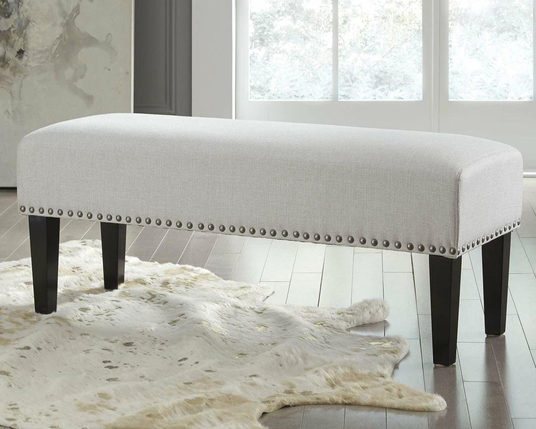 Promo ๐ Ashley Furniture Beauland - Ivory - Accent Bench - Nailhead Trim Benches โญ 6 Ashley Furniture Beauland - Ivory - Accent Bench - Nailhead Trim Benches