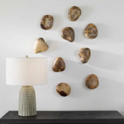 New 🌟 Uttermost Pebbles Blonde Wood Wall Décor, S/9 Accessories 🛒 9 Uttermost Pebbles Blonde Wood Wall Décor, S/9 Accessories