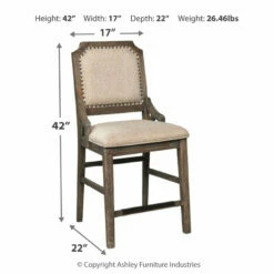 Ashley Furniture Stools Wyndahl - Rustic Brown - Upholstered Barstool (2/cn)