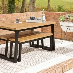 Ashley Furniture Town - Brown/black - Dining Table Set (3/cn) Outdoor Sets