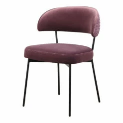 Moe's Home Collection Dolce Dining Chair Purple Velvet-m2 Chairs