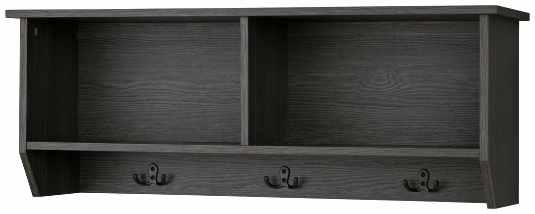 New 🥰 Ashley Furniture Mansi - Gray - Wall Shelf - 3-hooks 💯 3 Ashley Furniture Mansi - Gray - Wall Shelf - 3-hooks