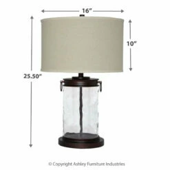 Ashley Furniture Tailynn - Clear/bronze Finish - Glass Table Lamp (1/cn)