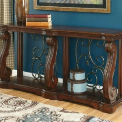 Ashley Furniture Alymere - Rustic Brown - Sofa Table