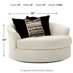 Ashley Furniture Cambri - Snow - Oversized Round Swivel Chair