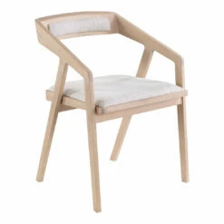 Moe's Home Collection Padma Oak Arm Chair Light Grey