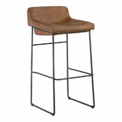 Moe's Home Collection Starlet Barstool Open Road Brown Leather-m2 Stools