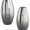 Ashley Furniture Table Decor Dinesh - Silver Finish - Vase Set (2/cn)