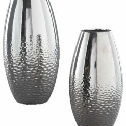 Ashley Furniture Table Decor Dinesh - Silver Finish - Vase Set (2/cn)