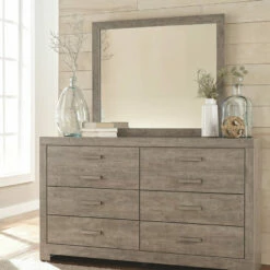 Signature Design By Ashley® Culverbach - Gray - Dresser, Mirror, Panel Headboard