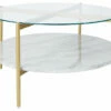 Budget 😍 Ashley Furniture Tables Wynora - White/gold - Round Cocktail Table 🌟 1 Ashley Furniture Tables Wynora - White/gold - Round Cocktail Table