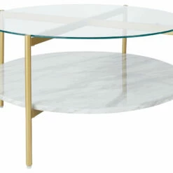 Ashley Furniture Tables Wynora - White/gold - Round Cocktail Table