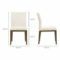 Moe's Home Collection Chairs Frankie Dining Chair White-m2
