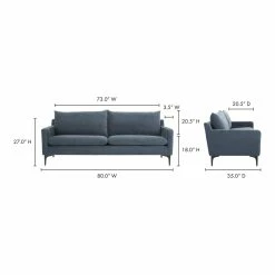 Best Pirce ๐งจ Moe's Home Collection Paris Sofa Blue Sofas ๐ 11 Moe's Home Collection Paris Sofa Blue Sofas