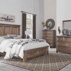 Millennium® By Ashley Royard - Warm Ultimate Best In Class Panel Bed With 2 Storage Drawers Beds
