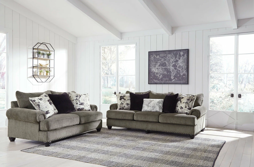 Outlet 🤩 Benchcraft® Living Room Sets Sembler - Cobblestone - 4 Pc. - Sofa, Loveseat, Chair And A Half, Ottoman 🤩 6 Benchcraft® Living Room Sets Sembler - Cobblestone - 4 Pc. - Sofa, Loveseat, Chair And A Half, Ottoman