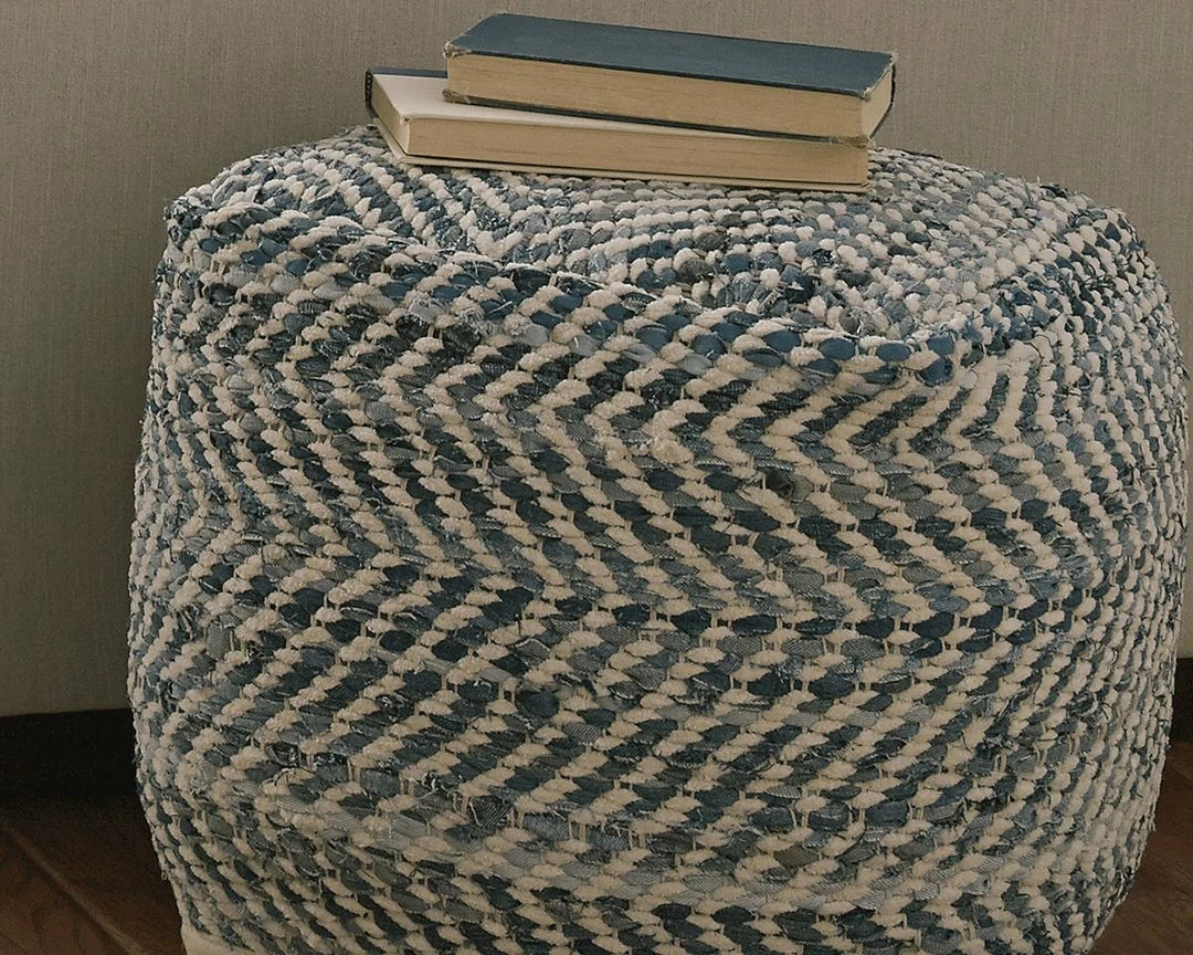 Deals ๐ฏ Ashley Furniture Accessories Chevron - Blue - Pouf ๐ 5 Ashley Furniture Accessories Chevron - Blue - Pouf