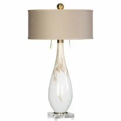 Accessories Uttermost Cardoni White Glass Table Lamp