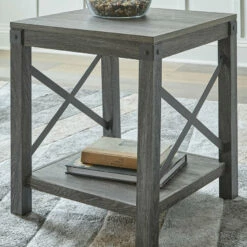 Ashley Furniture Freedan - Grayish Brown - Square End Table Tables