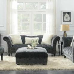 Emerald Home Hutton II Tufted Chair, Gray