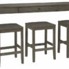 Ashley Furniture Dining Room Sets Caitbrook - Dark Gray - Rect Drm Counter Tbl Set(4/cn)