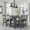 Wholesale 🔥 Signature Design By Ashley® Dining Room Sets Myshanna - Dark Gray - 7 Pc. - Counter Extension Table, 6 Barstools ⭐ 1 Signature Design By Ashley® Dining Room Sets Myshanna - Dark Gray - 7 Pc. - Counter Extension Table, 6 Barstools
