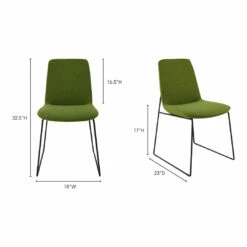 Moe's Home Collection Ruth Dining Chair Green-m2 Chairs