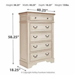 Ashley Furniture Chests Realyn - White / Brown / Beige - Five Drawer Chest