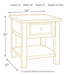 Ashley Furniture Tables Bolanburg - White / Brown / Beige - Rectangular End Table