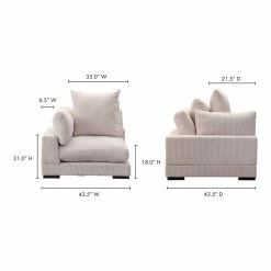 Moe's Home Collection Tumble Corner Cappuccino Sectional Pieces