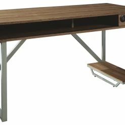 Ashley Furniture Desks Barolli - Gunmetal Brown - Gaming Desk