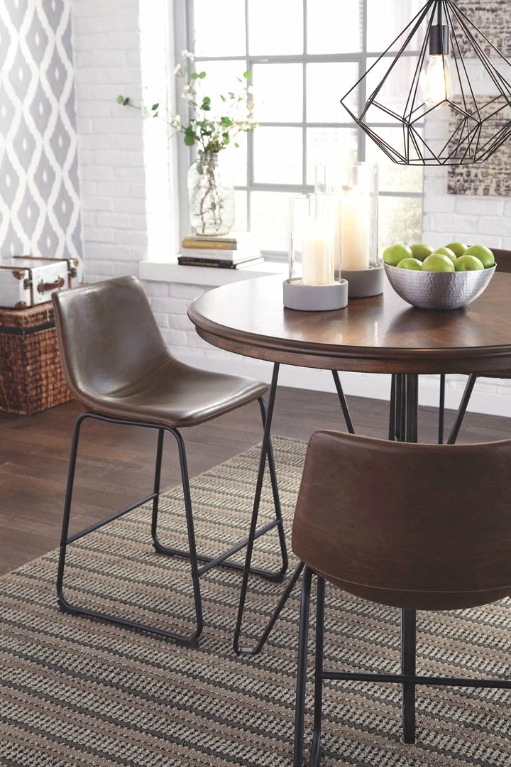 Top 10 😀 Signature Design By Ashley® Centiar - Dark Brown - 5 Pc. - Round Counter Table, 4 Upholstered Barstools ✔️ 4 Signature Design By Ashley® Centiar - Dark Brown - 5 Pc. - Round Counter Table, 4 Upholstered Barstools