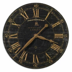 Uttermost Bond Street 18" Black Wall Clock Accessories
