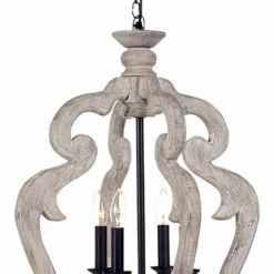 Ashley Furniture Accessories Jocelin - Distressed White - Wood Pendant Light (1/cn)