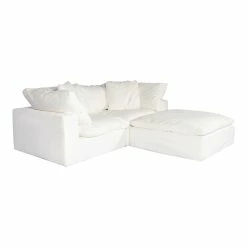 Moe's Home Collection Clay Nook Modular Sectional Livesmart Fabric White Sectionals