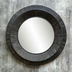 Accessories Uttermost Corral Round Wood Mirror