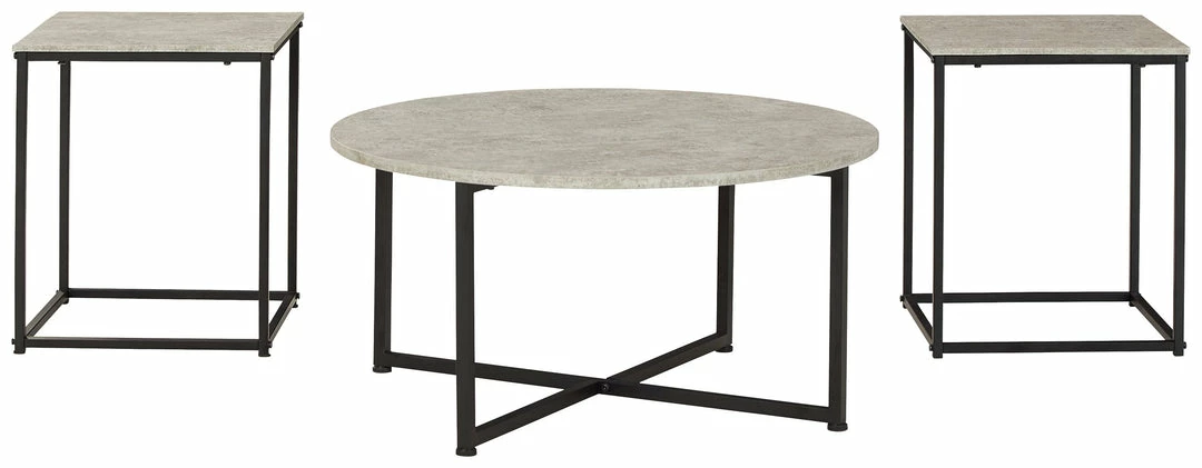 Flash Sale ๐งจ Ashley Furniture Lazabon - Gray/black - Occasional Table Set (3/cn) ๐ 3 Ashley Furniture Lazabon - Gray/black - Occasional Table Set (3/cn)