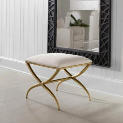 Uttermost Crossing Small White Bench Benches
