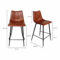 Moe's Home Collection Alibi Counter Stool Brown-m2 Stools