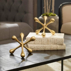 Brand new ๐ Table Decor Uttermost Harlan Brass Objects Set/2 ๐ 8 Table Decor Uttermost Harlan Brass Objects Set/2