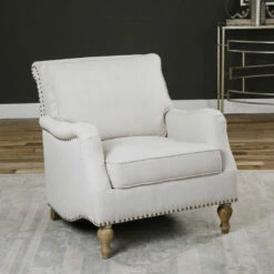 Uttermost Armstead Antique White Armchair Chairs