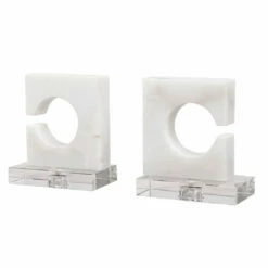 Table Decor Uttermost Clarin White & Gray Bookends, S/2