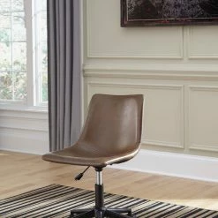 Signature Design By Ashley® Home Office Sets Gerdanet - Light Brown - 2 Pc. - L-shaped Home Office Desk With Swivel Chair