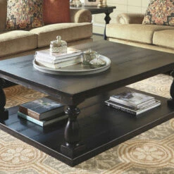 Ashley Furniture Mallacar - Black - Rectangular Cocktail Table